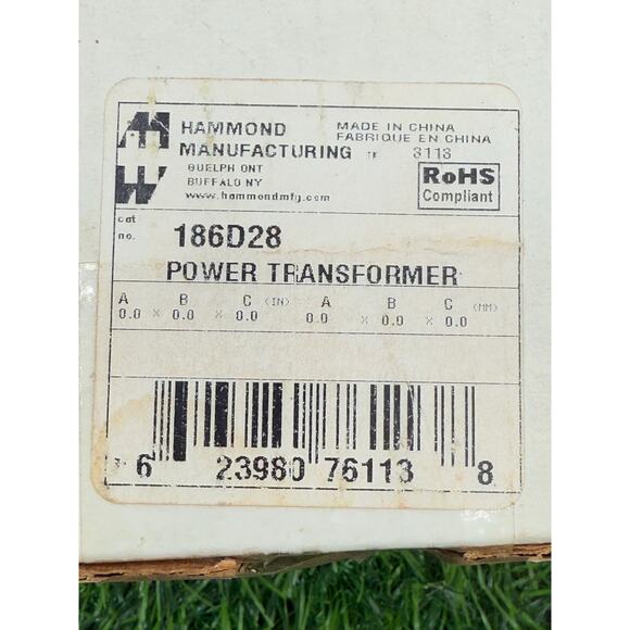 Hammond 186D28 Transformer-115/230VAC, 30VA, 28V C.T.@1.07A,186 Series - Picture 4 of 8